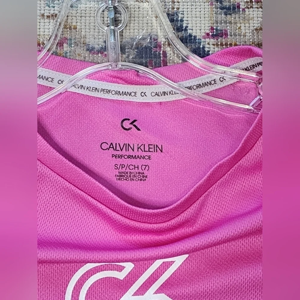 Calvin Klein Girl's Pink Midi Shirt Dress, sz SM (7)
